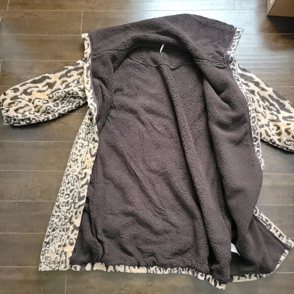 Free People This Love Cardi Womens L Leopard Fleece Contemporary Boho Chic - Picture 4 of 6